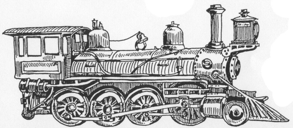 1000x439 wood mounted rubber stamps, vintage train stamps, locomotive - Vintage Train Drawing