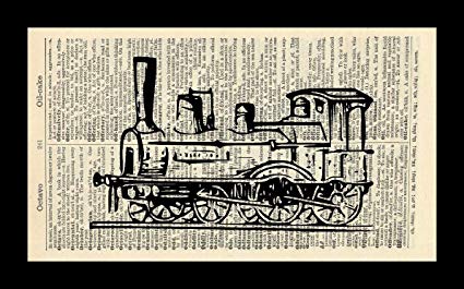 425x265 Funhua Vintage Train Art Print - Vintage Train Drawing