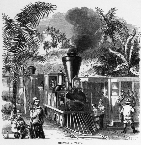 537x553 Arriving Train Drawing - Vintage Train Drawing