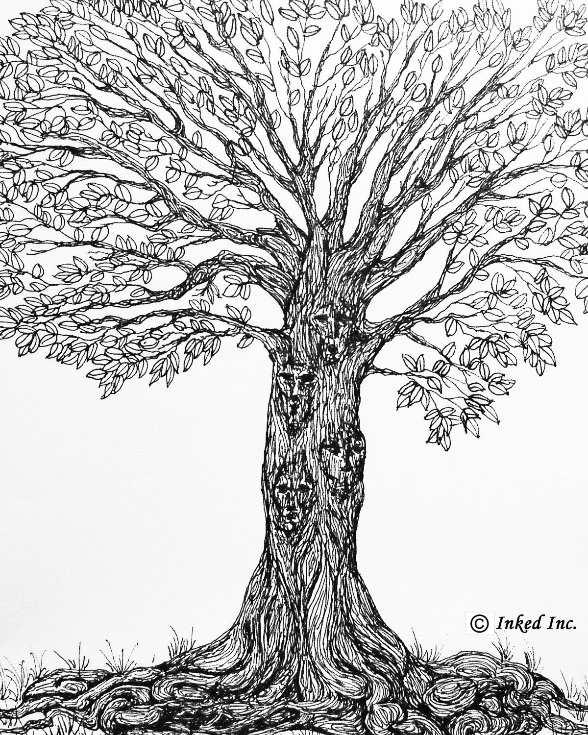 1200x1500 Vintage Tree Drawing - Vintage Tree Drawing