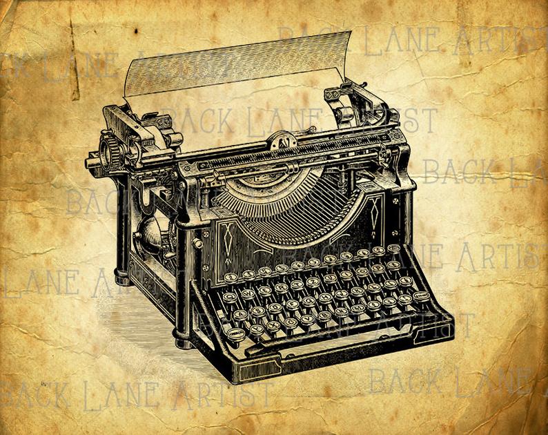 Vintage Typewriter Drawing at PaintingValley.com | Explore collection ...