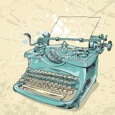 380x380 vintage typewriter drawing royalty free stock vector art - Vintage Typewriter Drawing