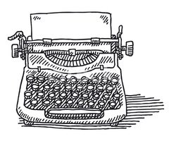 240x200 vintage typewriter paper drawing stock vectors - Vintage Typewriter Drawing