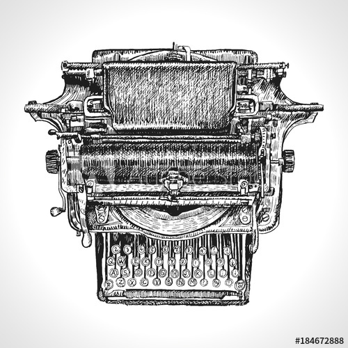 Vintage Typewriter Drawing at PaintingValley.com | Explore collection ...