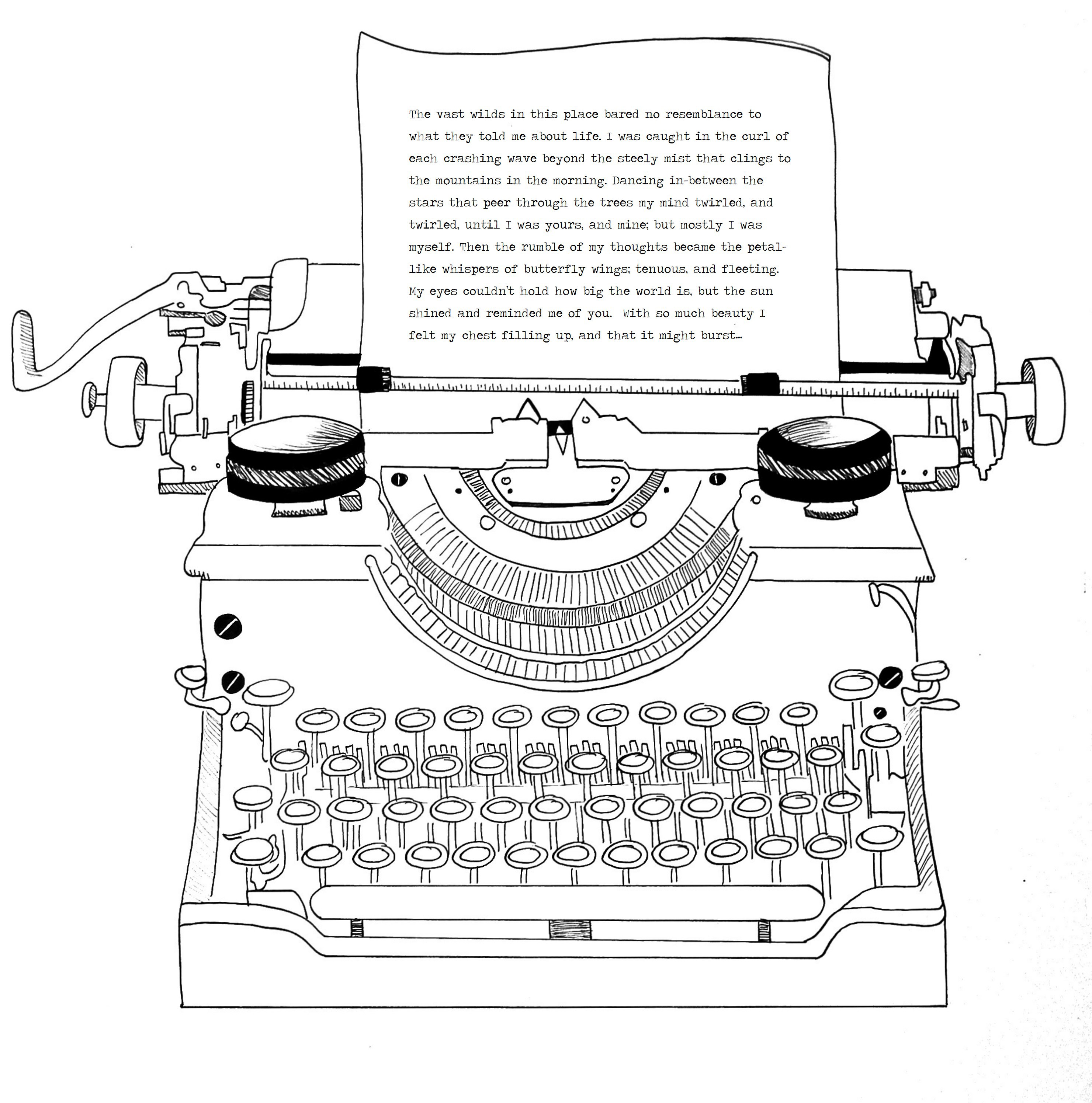 2961x2992 typewriter drawing technical for free download - Vintage Typewriter Drawing