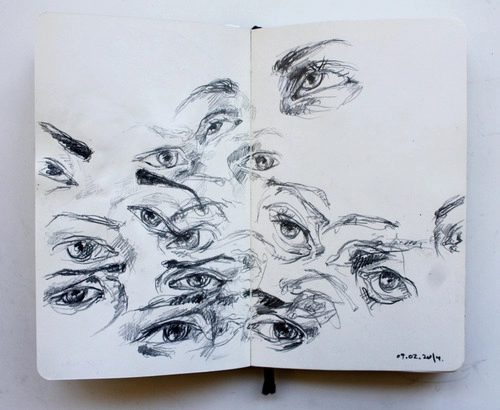 500x410 Drawing Art Black And White Tumblr Eyes Lovely Notes Instagram - Vinyl Drawing