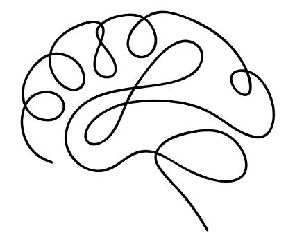 425x350 one line brain drawing vinyl decal - Vinyl Drawing