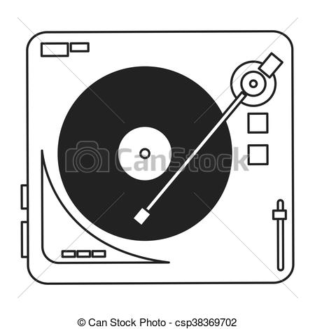 450x470 flat design vinyl record player icon vector illustration - Vinyl Record Drawing
