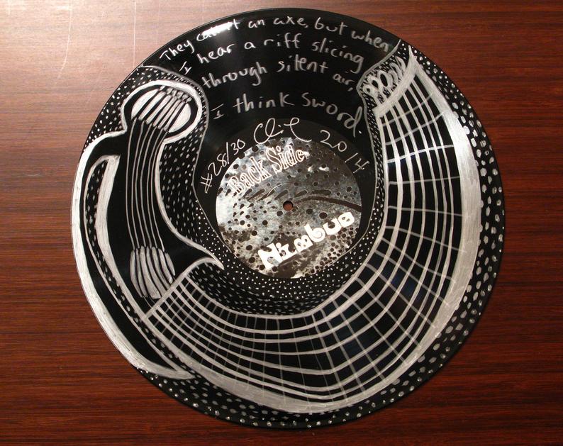 794x629 ooak lp vinyl record drawing nymbus live in etsy - Vinyl Record Drawing
