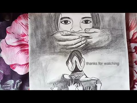 480x360 how to draw violence against women save girl child drawing - Violence Drawing