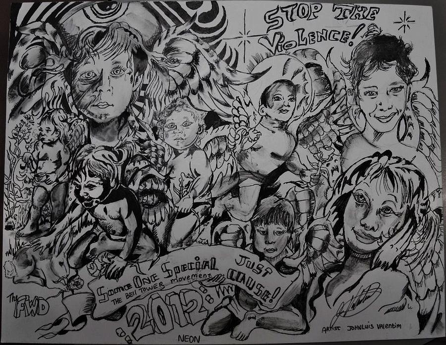 900x696 stop the violence drawing - Violence Drawing