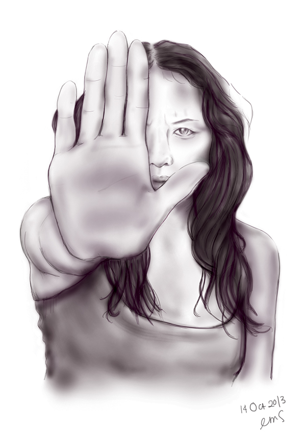 600x849 stop violence against women on student show - Violence Drawing