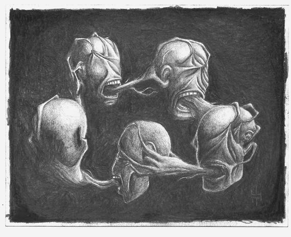 570x464 violence original drawing etsy - Violence Drawing