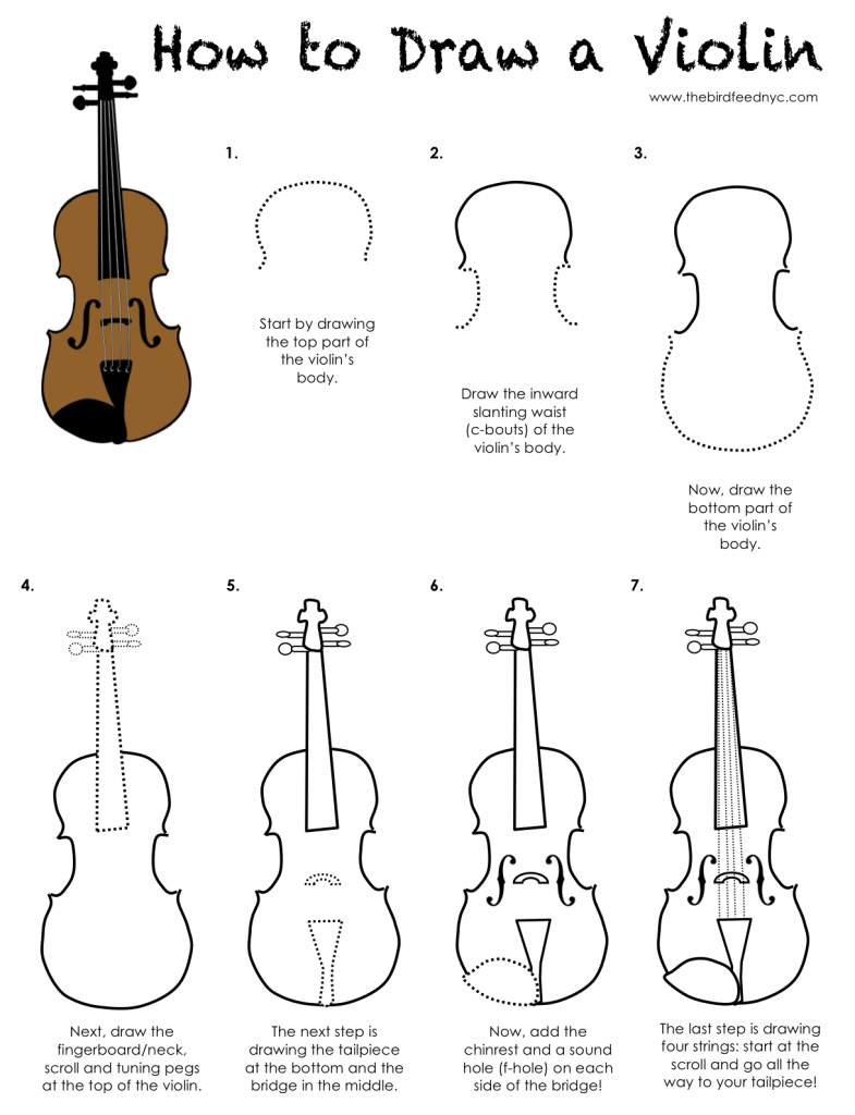 785x1024 printable activity for kids how to draw a violin - Violin Cartoon Drawing