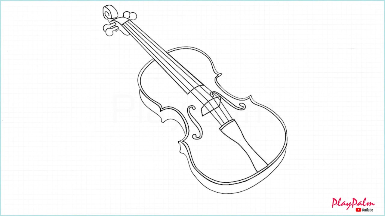 1280x720 How To Draw Violin - Violin Drawing