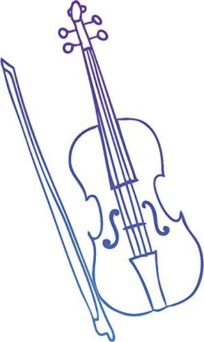 298x500 Colorful Musical Instrument Drawing Vinyl Decal - Violin Drawing