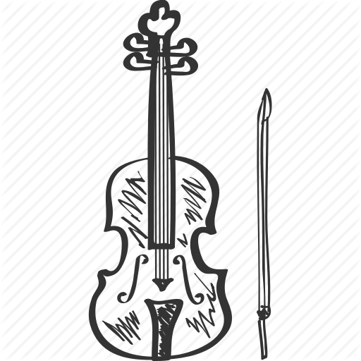 512x512 drawing, instrumental, music, school, song, subject, violn - Violin Drawing