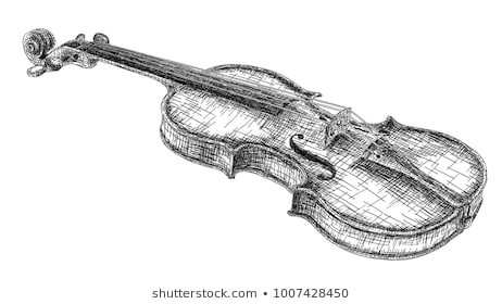 462x280 Vector Graphic Arts Sketch Drawing On Violin - Violin Drawing Clip Art