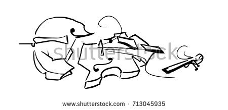 450x218 Violin Clipart Line Drawing - Violin Drawing Clip Art