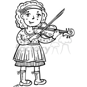300x300 Girl Playing The Violin Clipart Royalty Free Clipart - Violin Drawing Clip Art