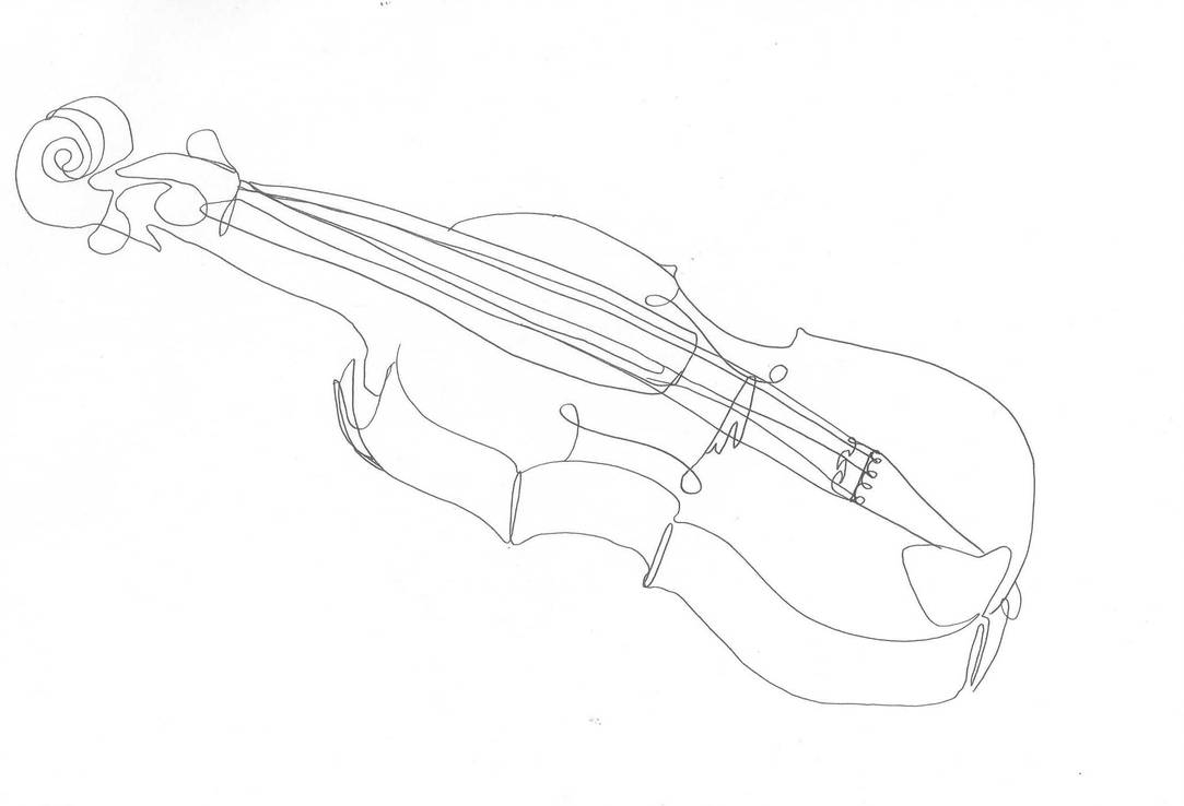 1083x738 One Line Drawing Violin - Violin Line Drawing