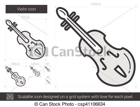 450x344 violin line icon violin vector line icon isolated on white - Violin Line Drawing