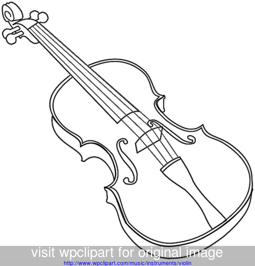 508x530 Violin Outline Bold - Violin Line Drawing