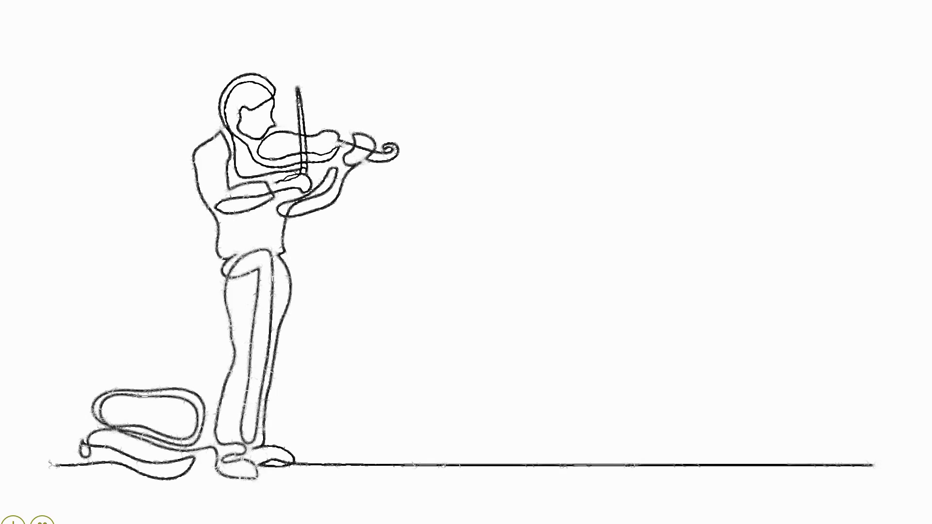 1920x1080 Continuous Line Drawing Of Musician Man Standing Playing Violin - Violin Line Drawing