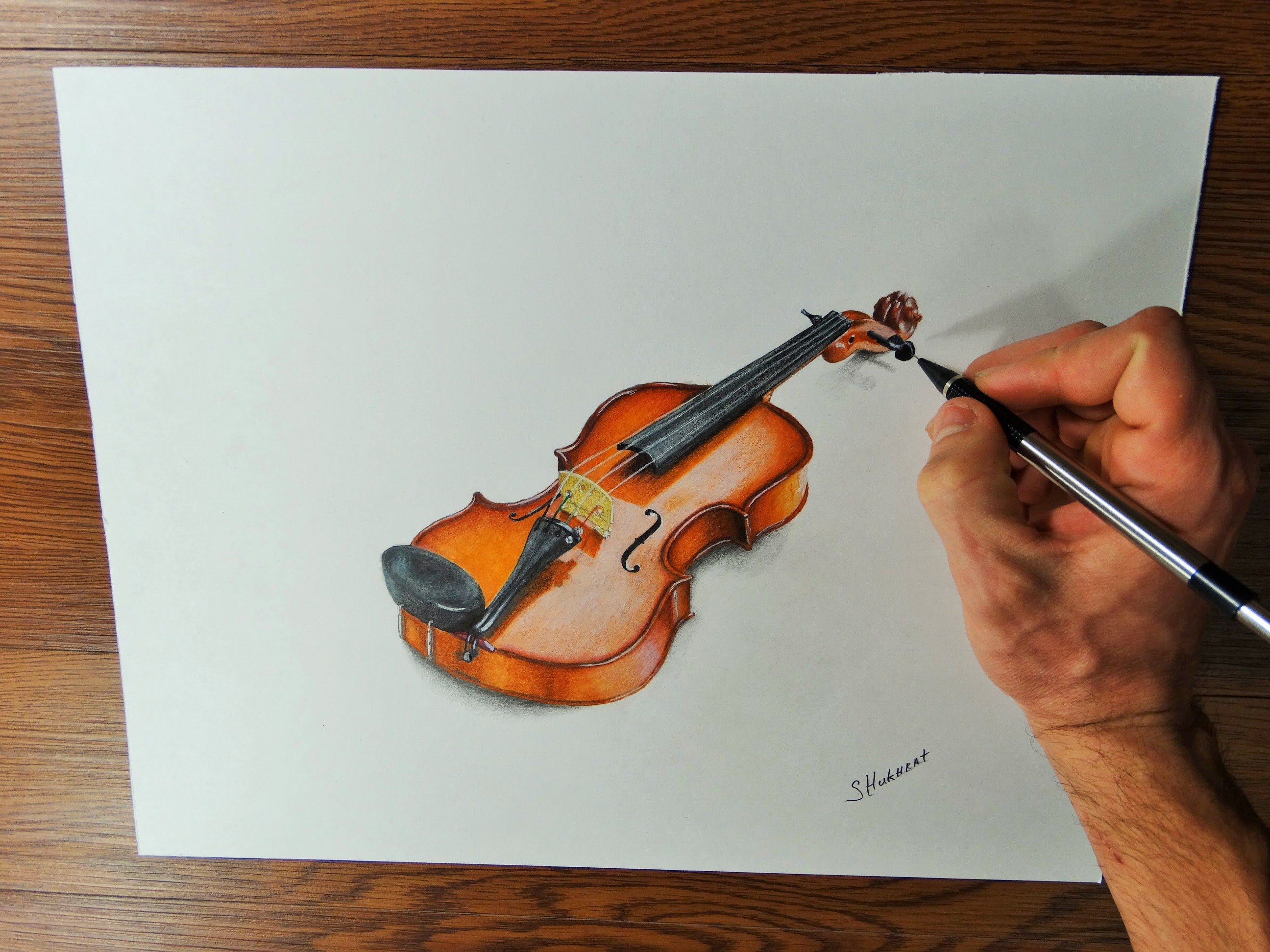2592x1944 violin pencil drawing and d coloured pencil sketch art violin - Violin Pencil Drawing