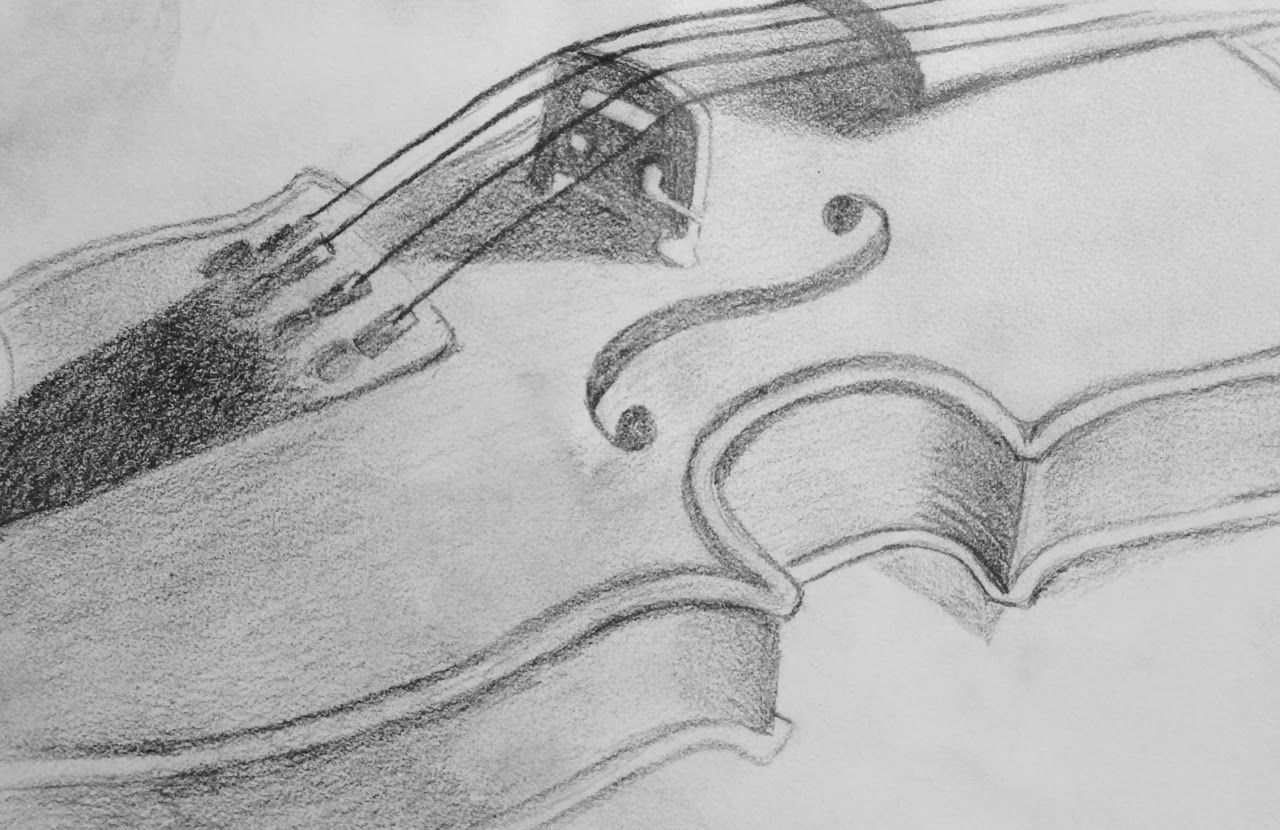 1280x830 violin pencil sketch blue clover art lisa bauer day pencil - Violin Pencil Drawing