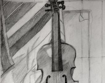 340x270 Violin Pencil Etsy - Violin Pencil Drawing