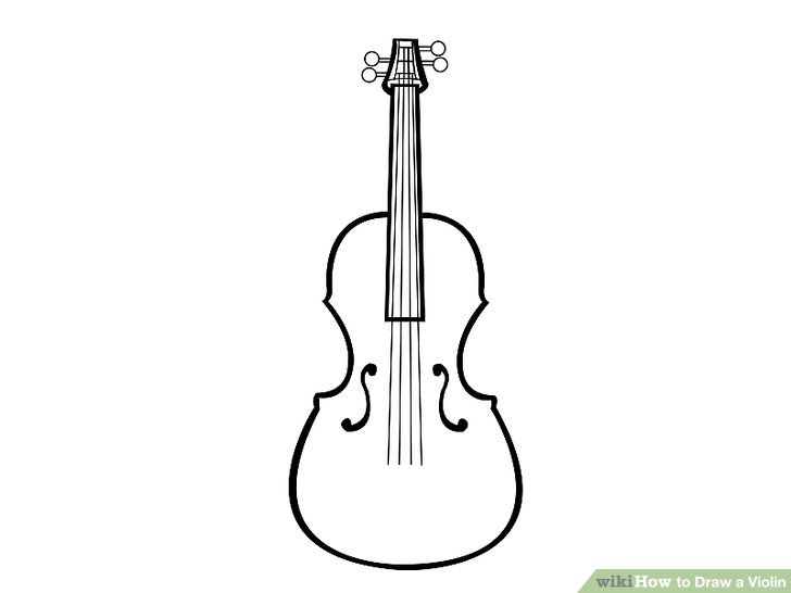 728x546 How To Draw A Violin Steps - Violin Pencil Drawing