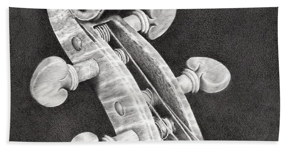 967x500 Violin Scroll Beach Towel For Sale - Violin Scroll Drawing