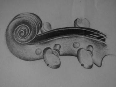 375x281 Violin Scroll Drawing - Violin Scroll Drawing