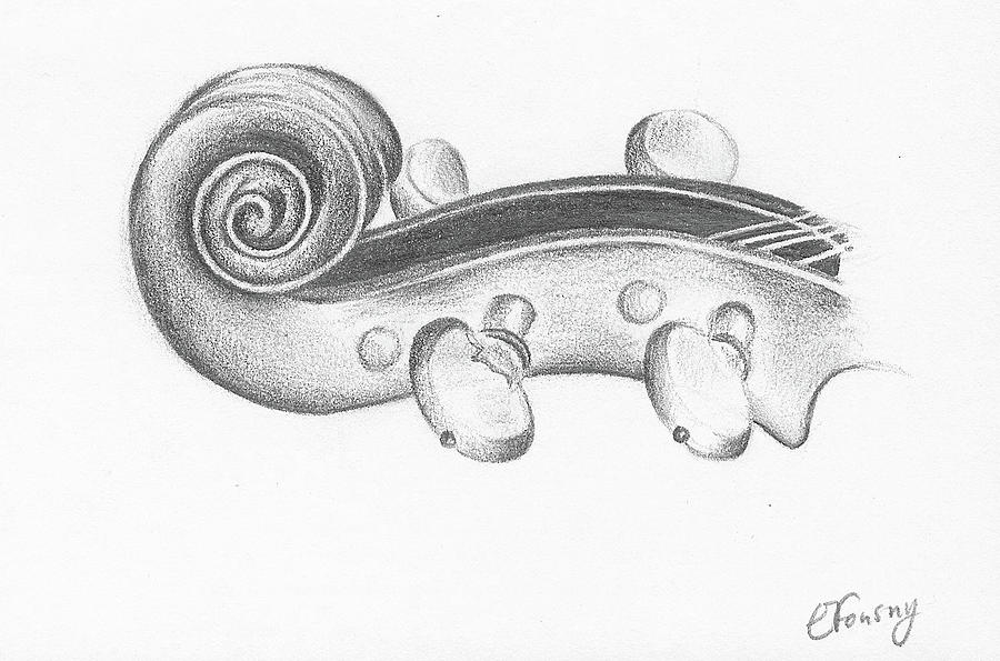 900x595 Violin Scroll Drawing - Violin Scroll Drawing