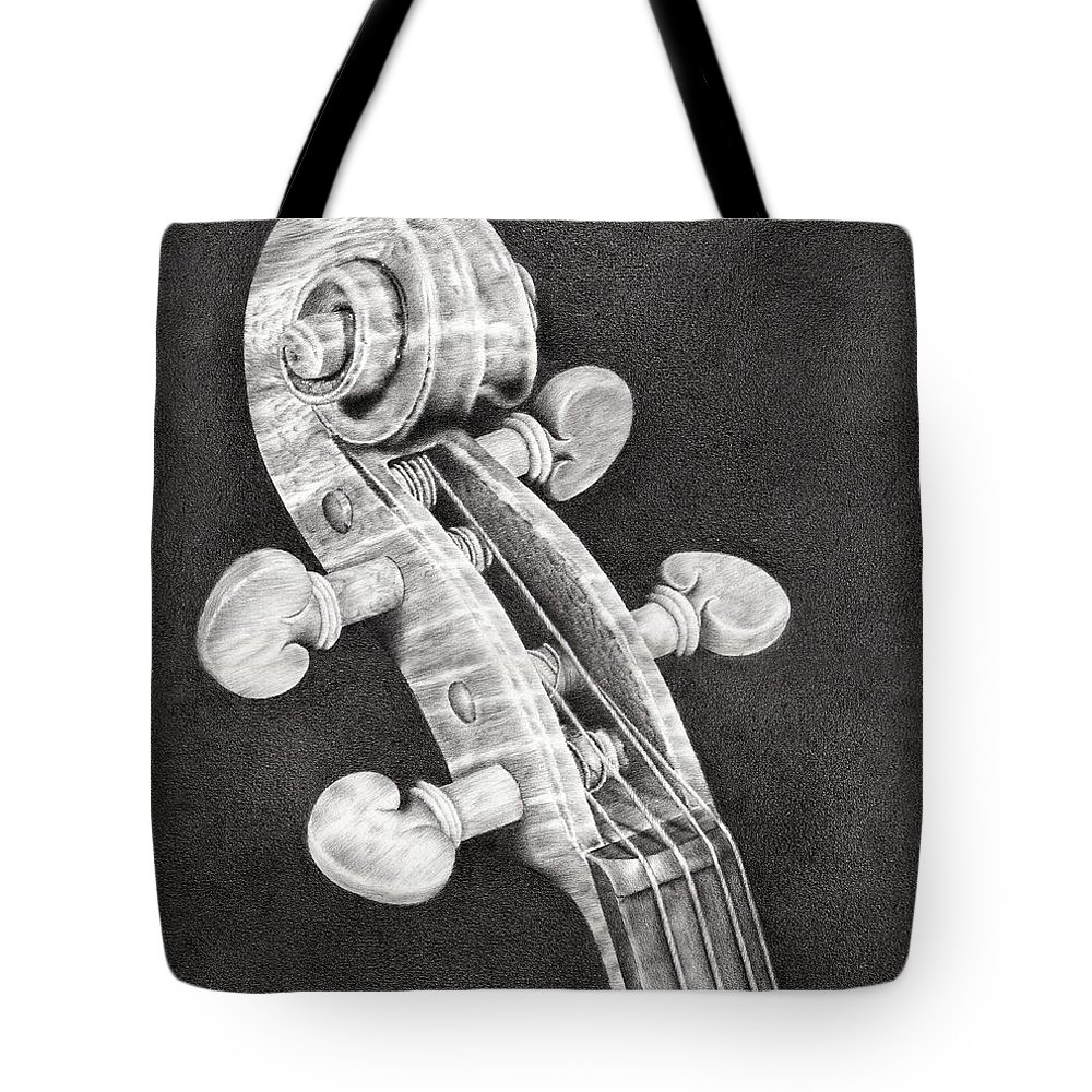 1000x1000 Violin Scroll Tote Bag For Sale - Violin Scroll Drawing