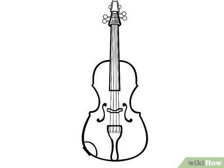 460x345 How To Draw A Violin Steps - Violin Scroll Drawing