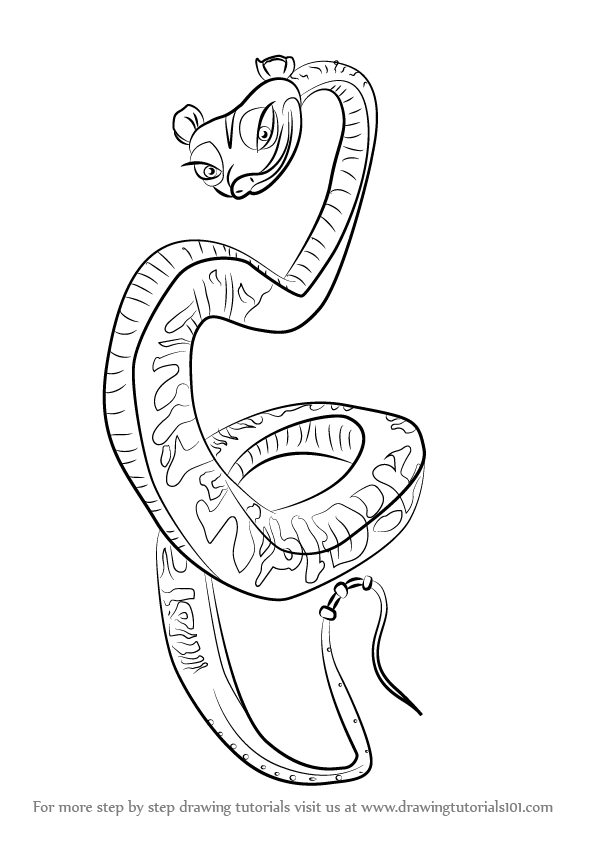 596x842 learn how to draw viper from kung fu panda - Viper Drawing