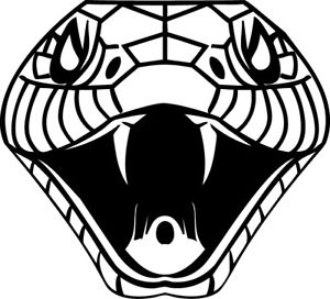 300x272 Snake Head Fangs Decal Window Bumper Sticker Car Decor Reptile - Viper Drawing