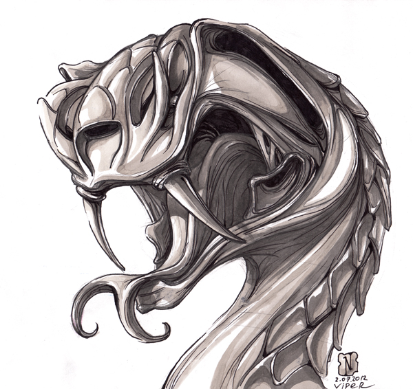 600x566 Viper Snake Drawing Face - Viper Snake Drawing