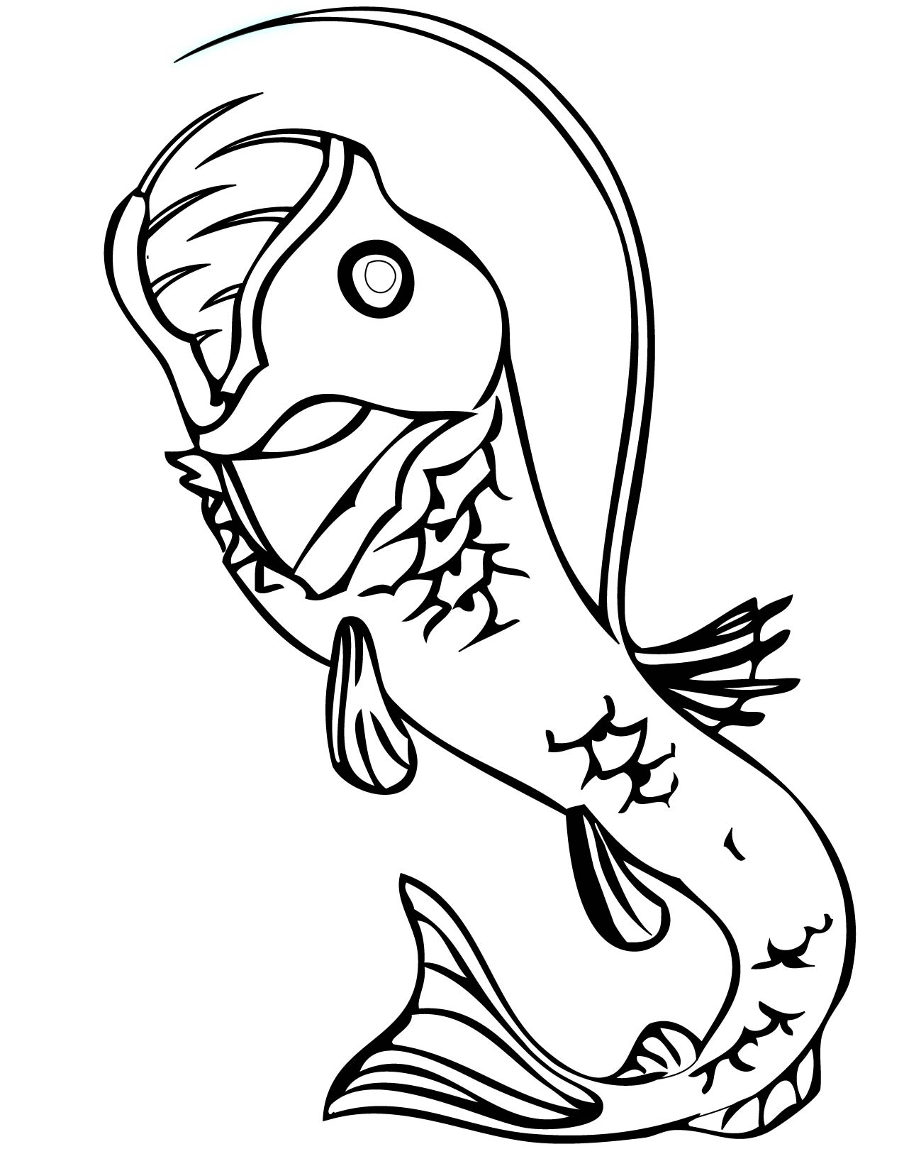 1275x1650 Viper Fish Clipart - Viperfish Drawing