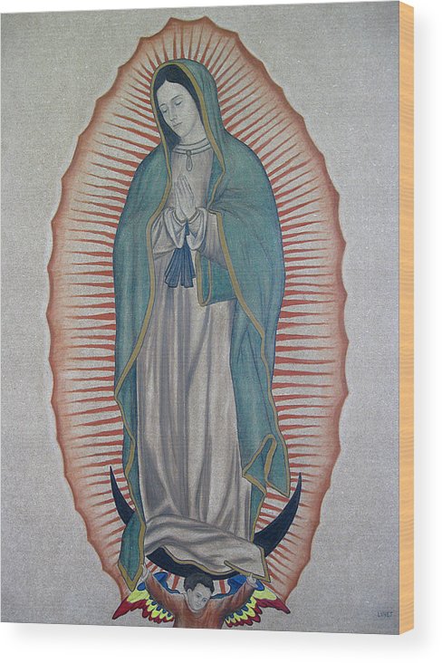 488x732 la virgen de guadalupe wood print - Virgen De Guadalupe Drawing