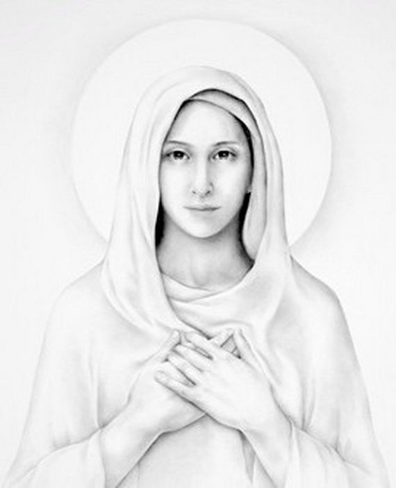 570x703 pencil drawing virgin mary mother of god holy mary mother of god - Virgin Mary Drawings