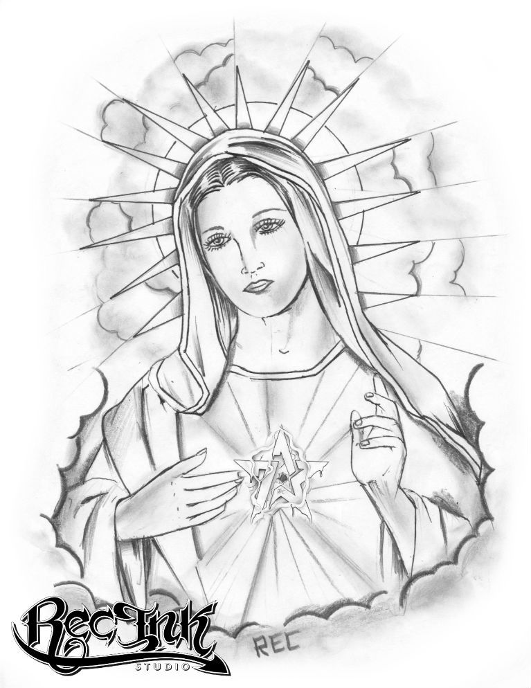 767x994 religious drawing mother mary for free download - Virgin Mary Drawings