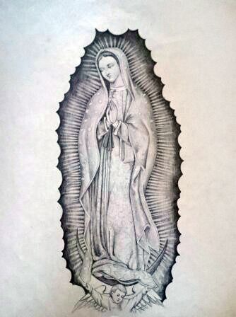 334x448 Virgin Mary, Pencil Drawing, Tattoo Sketch In My Art - Virgin Mary Drawings