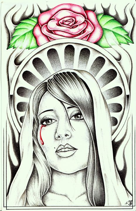 464x720 Virgin Mary - Virgin Mary Drawings