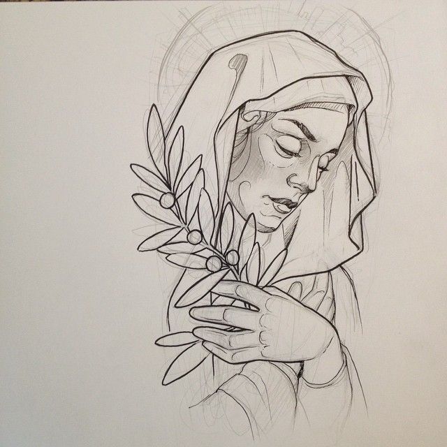 640x640 Virgin Mary For Today Tattoo Sketches And Flash Tattoo - Virgin Mary Drawings