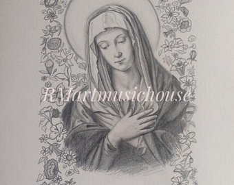 340x270 Etsy Your Place To Buy And Sell All Things Handmade - Virgin Mary Drawings