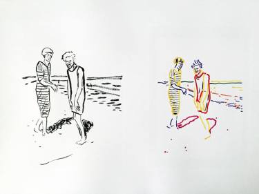 375x281 on the beach - Virginia Drawing