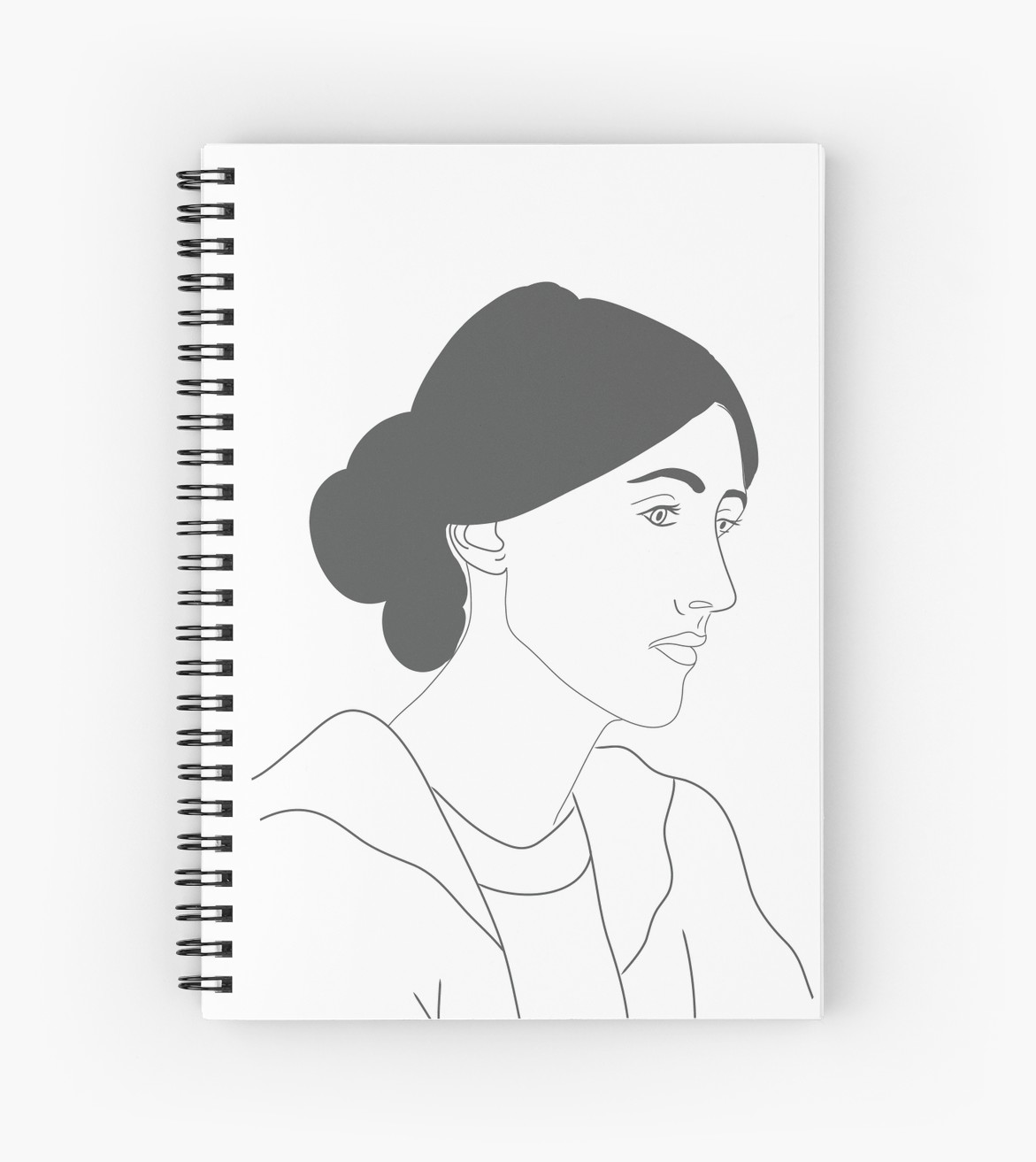 1171x1313 virginia woolf in white and grey drawing spiral notebooks - Virginia Drawing